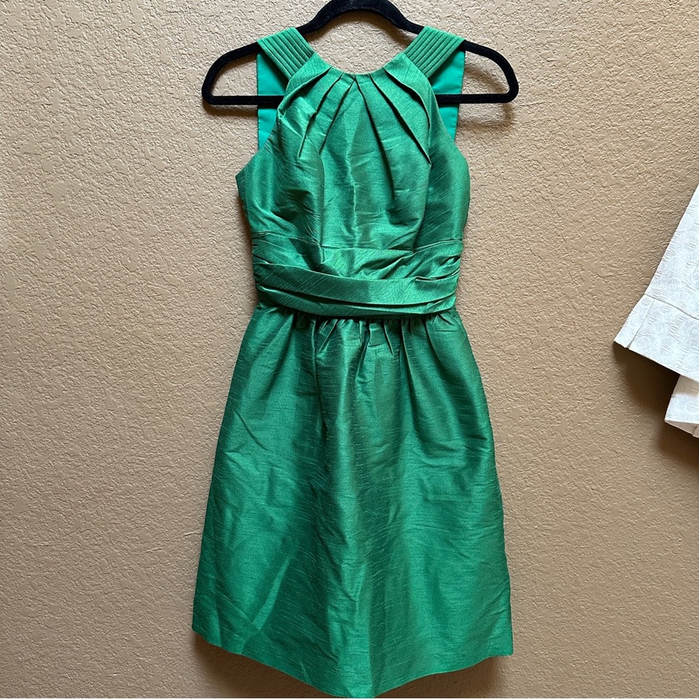 ALFRED SUNG Vibrant Green Mini Dress